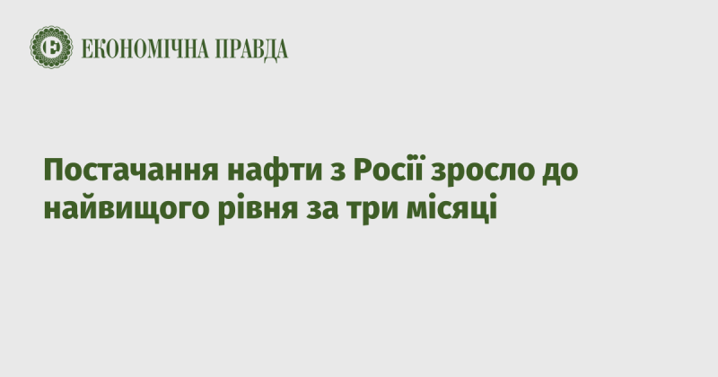 Поставки нафти з Росії досягли максимального показника за останні три місяці.