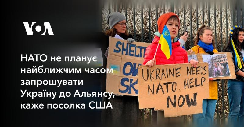 Посол Сполучених Штатів повідомила, що найближчим часом НАТО не має наміру запросити Україну до своїх лав.